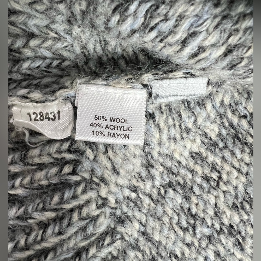 Loft Wool Blend Gray Marble Shawl Collar Cardigan Fall Winter Office - Picture 11 of 12